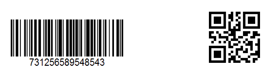 Example of a barcode and a QR code.