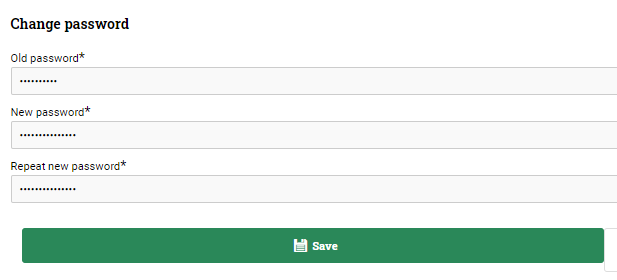 Form with password filled out