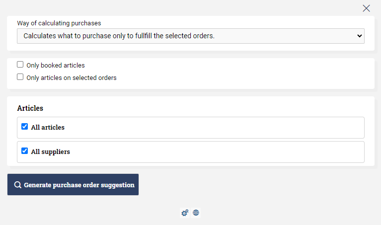 View showing the flexible purchase dropdown