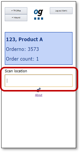 Input field labeled Scan location is circled.