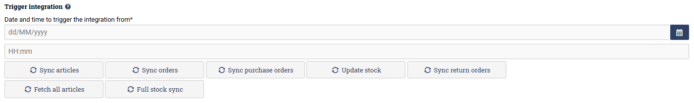 Trigger integration from specific date