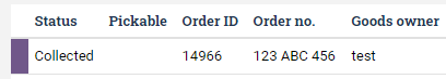 Order in order list will show status the status of the order. Collected for example.