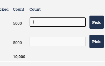 Choose amount of articles in Count column.