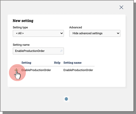 Add ProductionOrder in System Settings