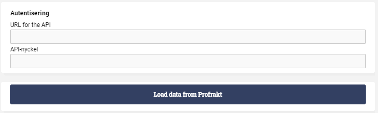 load data from Profrakt button