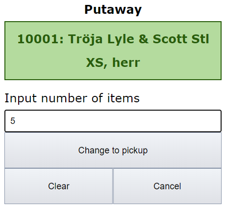 Input number of items.