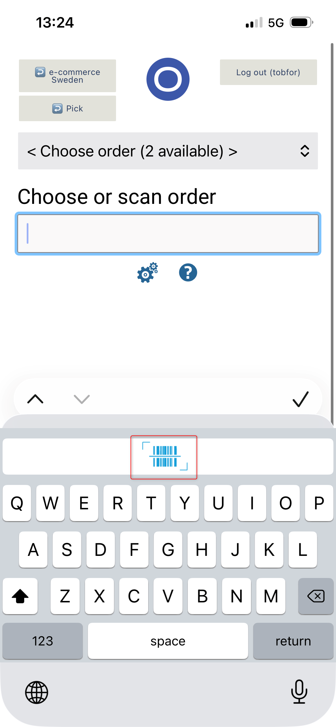 Scanning with phone camera in Ongoing WMS