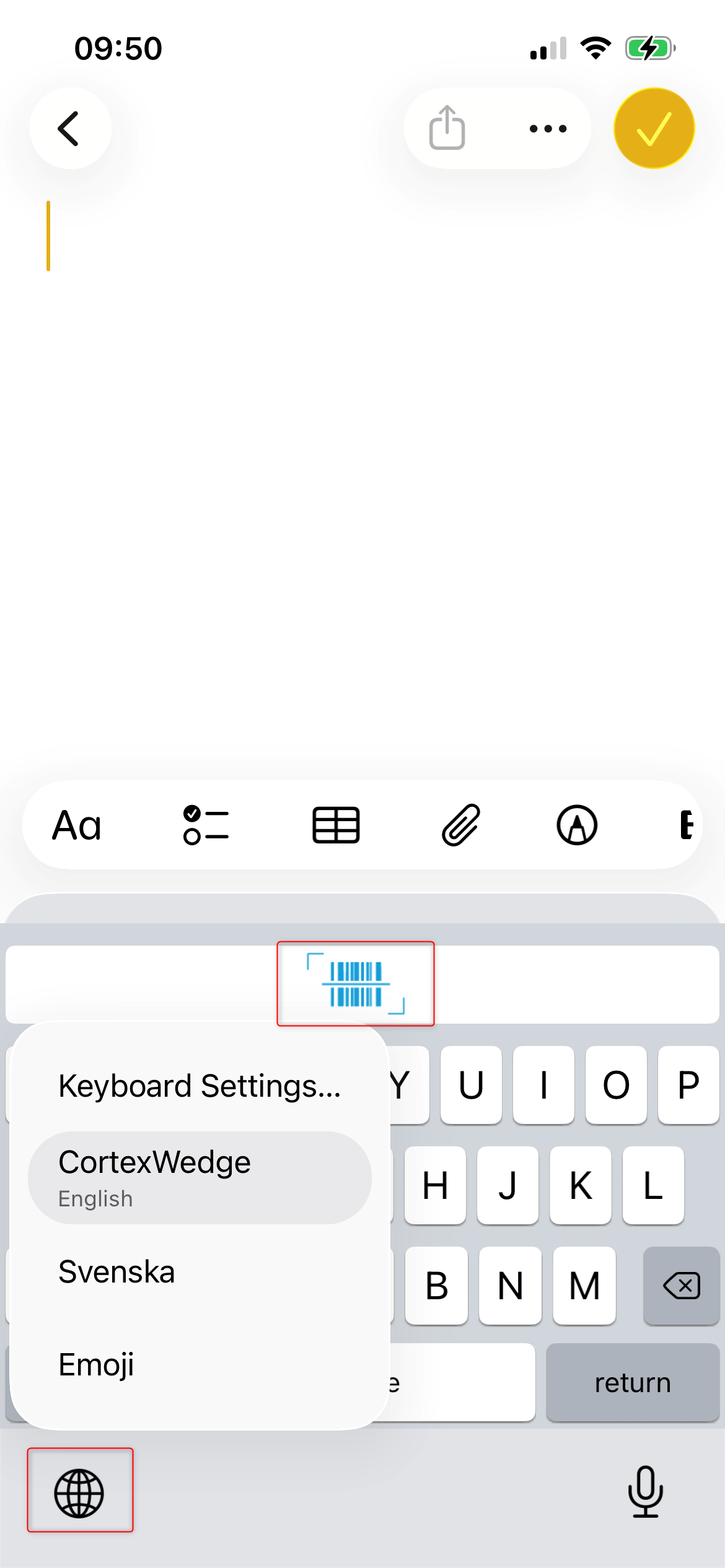 How to activate the scanning keyboard