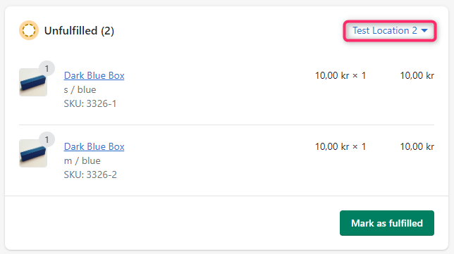 Fulfillment locations in Shopify