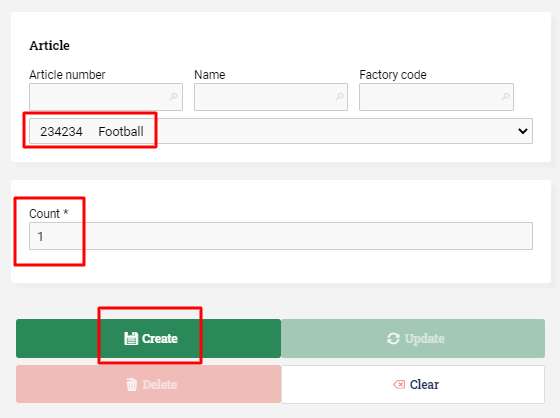 Filled out form for adding new structure row.