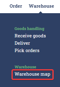 Where the warehouse map is located in Ongoing WMS.