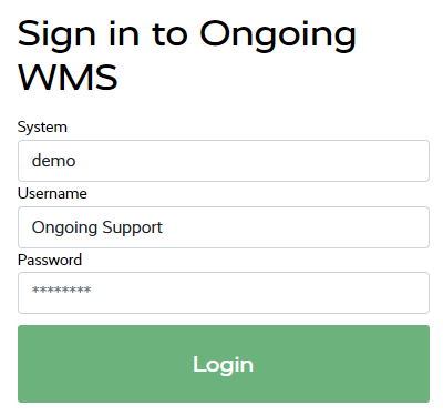 Ongoing WMS landing page